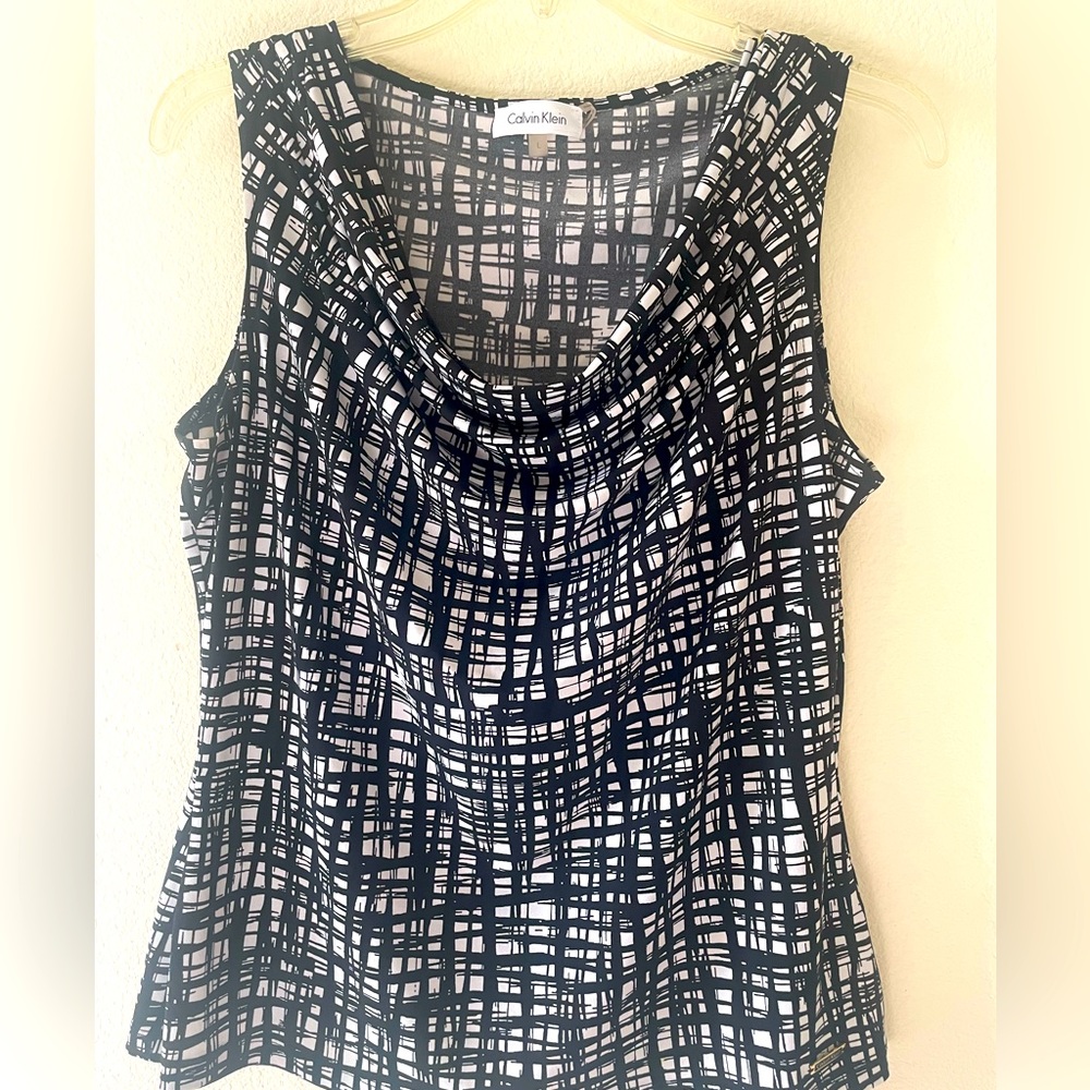 Calvin Klein sleeveless cowlneck tank size L